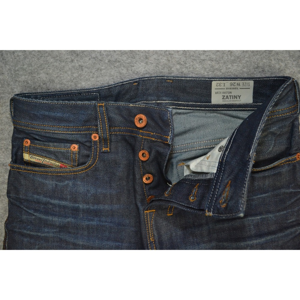 DIESEL Zatiny Bootcut Button Fly Jeans Mens SZ 28x27 (Tag 26x32) Dark Wash 0073N - Picture 6 of 16